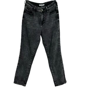 PacSun Distressed Style Acid Wash Grey Denim Mom Jeans